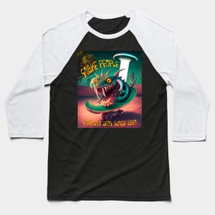 Snake People, Evading UFOs Since 1947, Retro Science Fiction Baseball T-Shirt